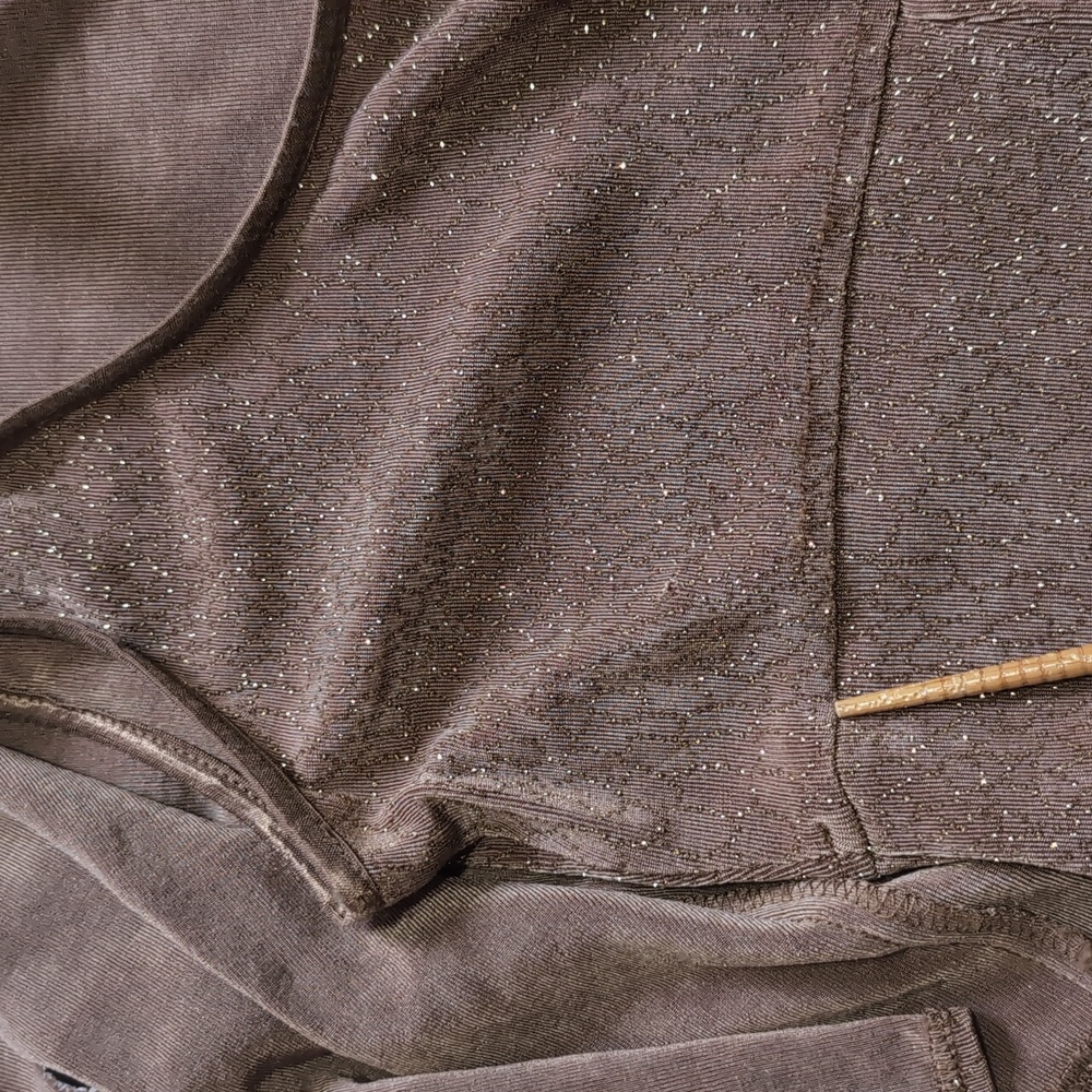 90s Vintage Rabbit Designs Slinky Gold Sparkly Formal Dress & Cardigan Set 6 - Picture 7 of 17